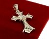 4402h Złota zawieszka błyszcząca pozłacana 14k cyrkonie krzyż
